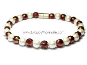 Magnet Clasp - 18cm Hematite Stone Beaded Bracelet